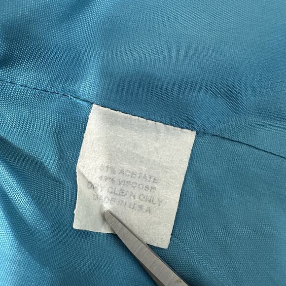 Vintage Diane Von Furstenberg Blazer Women Size 8 Iridescent Green Party 90s - Picture 11 of 12